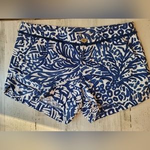Lilly Pulitzer Adie Shorts Indigo Home Slice Sz 0 MSRP 68$